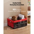 thumbnail image 3 of VEVOR Plastic Collapsible Storage Bins, 32L 3 Packs, Stackable Folding Storage Crates with Handles, Holds 26 lbs Per Bin, Foldable Heavy Duty Containers, Space-Saving Baskets, for Home Organizing, 3 of 9