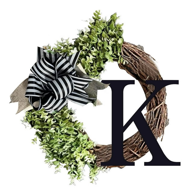 2 Packs 26 Last Name Letters All Year Round Wreaths, For Front Doors, Spring, Fall, Suitable for Wedding Decorations, Home Porches, Farmhouses, Yards, Garden Decorations, Gifts