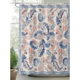 thumbnail image 2 of Blue Red Ethnic Stall Shower Curtain, Waterproof Shower Curtains for Bathroom, Vintage Modern Geometric Abstract Art Washable Fabric Cloth Bath Curtain for Bathtub Decoration with Hooks 36x72 Inches, 2 of 6