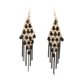 thumbnail image 3 of Pendientes con cuentas de borla de aleación de cristal sintético, aretes largos con flecos colgantes negros, regalo para mujer, 3 of 8