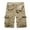 Khaki, variant on Lovskoo Cargo Shorts for Men Casual Solid Color Trendy Zipper Button Pockets Cropped Cargo Shorts Gray