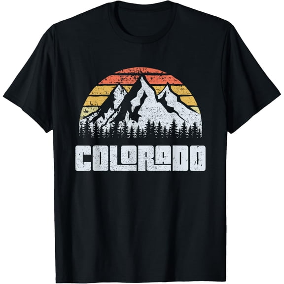 Vintage Colorado Mountains State Nature Sun Retro T Shirt T-Shirt