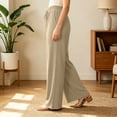 thumbnail image 4 of Edvintorg Wide Leg Capri Pants for Women Flowy Lightweight High Waisted Casual Capris Trouser with Pockets Women’S Clothing White XL, 4 of 7