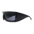 thumbnail image 3 of Runway XXL Oversized Wrap Around Exaggerated Sport Sunglasses All Black, 3 of 4