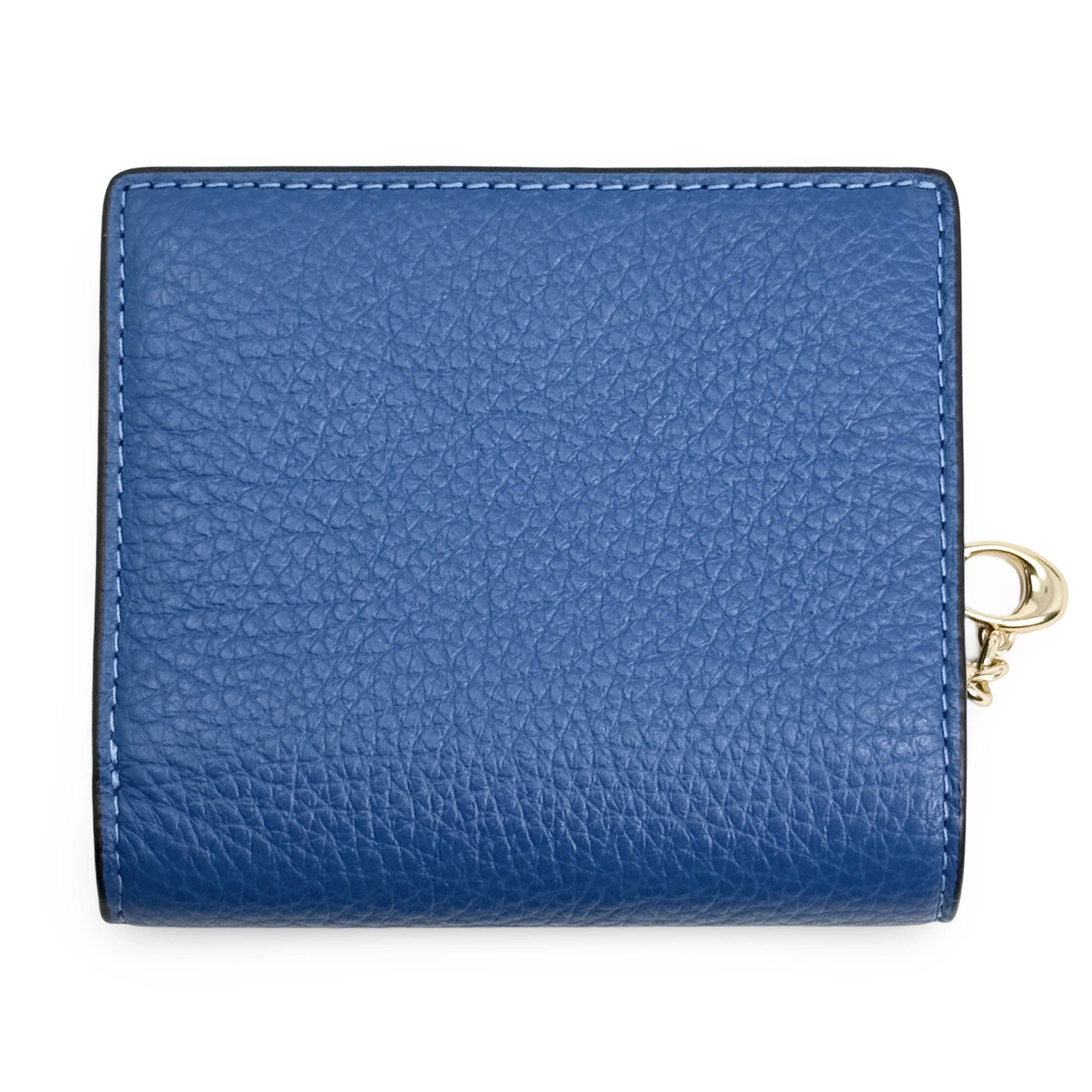 【COACH】二つ折り財布 Snap Wallet /Pacific Bright Mineral Coach Women's Small Pebbled Leather Snap Wallet (Pacific