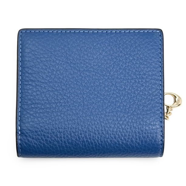 Coach Women's Small Pebbled Leather Snap Wallet (Pacific Bright