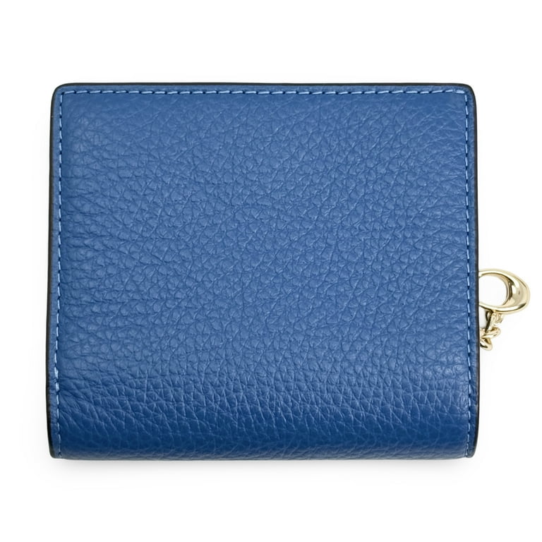 Coach Women's Small Pebbled Leather Snap Wallet (Pacific Bright