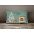 thumbnail image 4 of Silver Chocolate Shih Tzu Christmas Everyone Canvas Fabric Decorative Pillow, 4 of 4