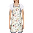 thumbnail image 2 of Naloa 1Pack Adjustable Bib Apron Waterdrop Resistant Cooking Kitchen Aprons for Women Men Chef, Wildflower Watercolor Print, 2 of 8