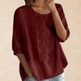 thumbnail image 4 of Sexlip Women's T-Shirt Round Neck Short Sleeve Loose Fit Breathable Comfortable Wear All Occasion Use Soft Comfortable Red M, 4 of 9