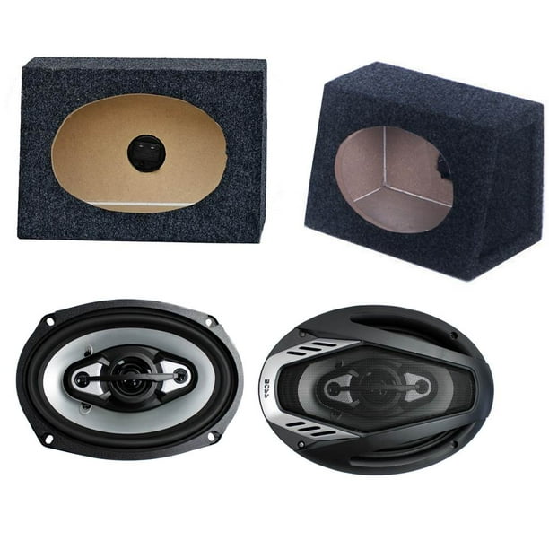 2) BOSS NX694 6x9" 800W Car Audio Speakers & 2) 6x9" Speaker Box