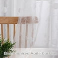 thumbnail image 3 of CAROMIO 52" W x 95" L White Semi Sheer Curtains Floral Embroidered Voile Grommet Window Curtain Set for Bedroom, 2 Panels, 3 of 7