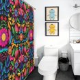thumbnail image 4 of Colorful Shower Curtain for Bathroom, Boho Mexican Floral Traditional Mexcian Fiesta Farmhouse Rustic Waterproof Fabric Shower Curtain Set with Hooks-72"W x 86"L (Pack of 1), 4 of 7