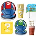 thumbnail image 4 of Decoración para fiestas de cumpleaños infantiles de Super Mario Bros, vajilla para fiestas, juegos completos, accesorios de mesa, platos, tazas, regalos para baby shower, 4 of 5