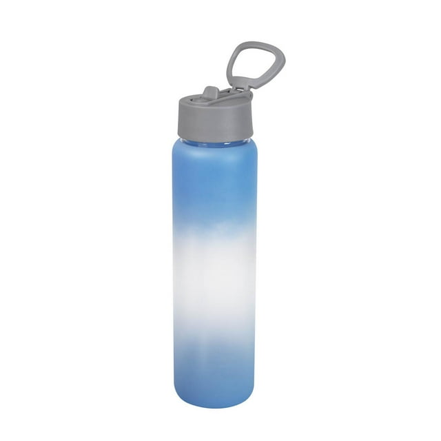 Cilindro frosty con popote, - beira azul 19.5 x 16