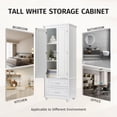 thumbnail image 5 of Ktaxon Tall Bathroom Storage Cabinet, Freestanding, 2 Drawers, 2 Doors, 3 Shelves, 5 of 24