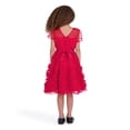 thumbnail image 4 of Kensie Girl Sequin Mesh Bow Soutache Red Dress, Sizes 4-16, 4 of 5