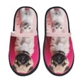thumbnail image 1 of Fotbe Pantoufles en Peluche pour Femmes Motif Collage Chien Chat Coloré Chaussures d'Intérieur et d'Extérieur-Grand, 1 of 8
