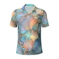 thumbnail image 2 of Daiia Pastel Abstract Fluid Art Pattern Men’s Polo Shirts,Solid Deck Shirt,Classic Fit, Breathable Cotton Polo for Casual and Sport Wear-3X-Large, 2 of 7