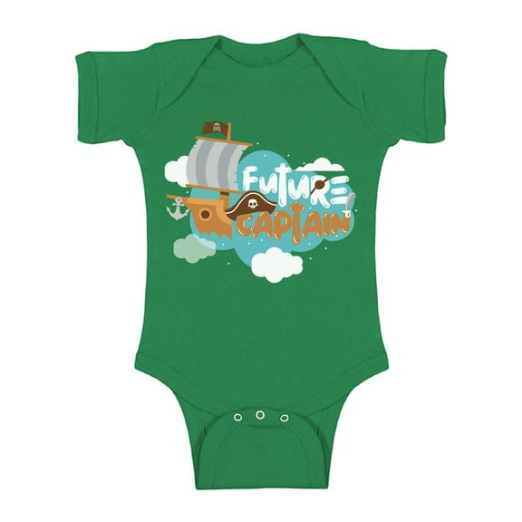 Awkward Styles Future Captain Bodysuit Short Sleeve for Newborn Baby Cute Gifts for 1 Year Old Funny Pirate One Piece Top for Baby Boy Funny Pirate One Piece Top for Baby Girl Birthday Party Outfit