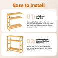 thumbnail image 5 of Bamworld Bamboo Bathroom Shelves Organizer Towel Rack for Storage Natural Adjustable 3 Tiers Floating Shelf over the Toilet Storage with Hanging Rod XXL, 5 of 6