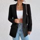 thumbnail image 4 of Blazer de manga larga con cuello de solapa Chaquetas clásicas de oficina para mujer Traje diario, 4 of 7