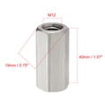 thumbnail image 2 of Uxcell M12x1.75-Pitch 304 Stainless Steel Metric Hex Coupling Nut (2-pack), 2 of 3