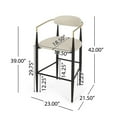 thumbnail image 3 of Noble House Boise Fabric and Metal 30 Inch Barstools, Set of 2, Beige, Black, and Gold, 3 of 10
