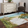 thumbnail image 4 of Summer Beach Washable Area Rugs 3'x5', Bike Sunflower Vacation Low Pile Throw Living Room Rug Non-Slip Sturdy Edge Binding Carpet for Indoor Entryway Bedside Kitchen, 4 of 9