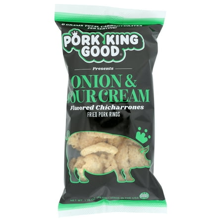 Pack of 12, Pork King Good Onion & Sour Cream Pork Rinds, 1.75 oz