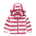thumbnail image 2 of Esaierr Girls Boys Fall Winter Fleece Outwear for Toddler Baby Zip up Coat Stripe Warm Winter Jacket Warm Ears Hooded Cotton Jacket for 9M-5Y, 2 of 6