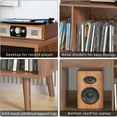 thumbnail image 3 of LUCKYELF Record Player Stand with Storage, Record Storage Cabinet, Wood Turntable Stand for Living Room Bedroom, Walnut Color, 3 of 7