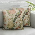 thumbnail image 3 of COMIO  Chinoiserie Flowers Birds Light Green Throw Pillow Cover, Cushion Case Outdoor Decoration for Sofa Couch Farmhouse, 3 of 5