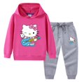 thumbnail image 3 of Hello Kitty-suéter con capucha para niña, pantalones, ropa de dos piezas para niño, conjunto de bebé de manga larga de algodón puro, moda bonita, 3 of 5