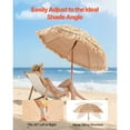 thumbnail image 4 of KFFKFF 6ft Thatched Patio Umbrella with Tilt, Hawaiian-Style Beach Parasol Featuring Durable PP Thatch and 8 Metal Ribs, Ideal for Beach, Patio, Poolside, Backyard, and Garden, 4 of 9