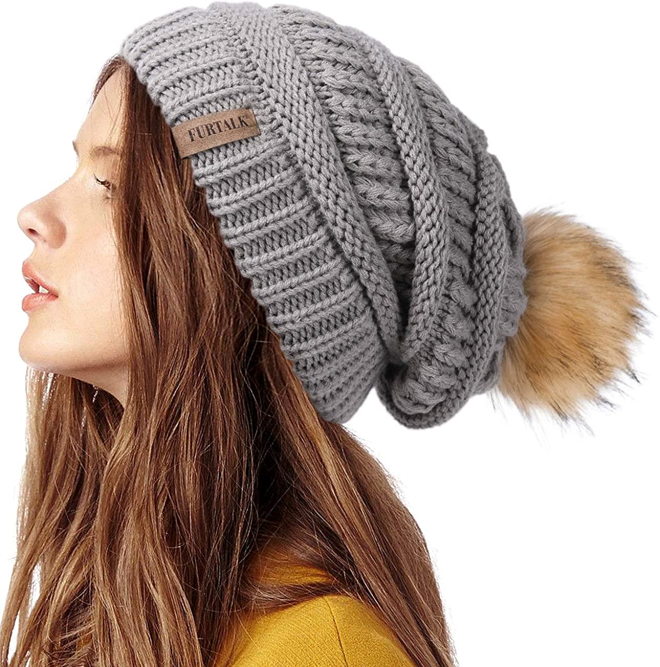 Womens Winter Knit Slouchy Beanie Hat 