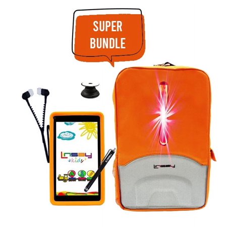 UPC: 0602573840597 | LINSAY 7  Kids tablets 2GB RAM 32GB Android 12 WiFi Tablet for kids  Camera  Apps  Games  Learning Tab for Children with Orange Kid Defender Case  LED Backpack  Earphones  Holder and Pen