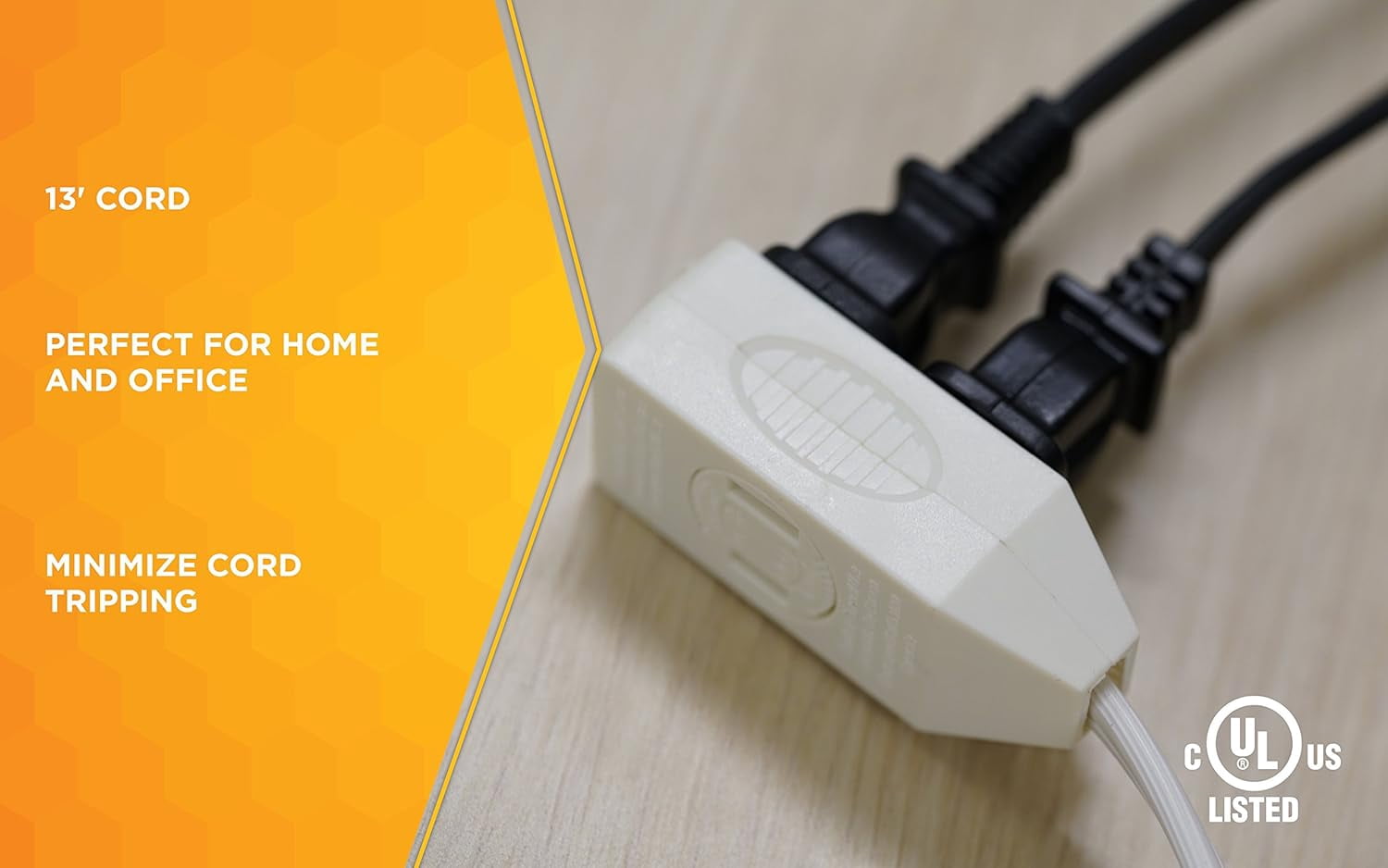 2-pack - SlimLine 2237 Flat Plug Extension Cord, 2-Wire, 13-Foot, White