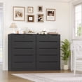 thumbnail image 4 of Homfa 6 Drawer Black Dresser, 43.3" H Wood Storage Cabinet with Upgraded Stable Base Vertical Chest for Bedroom Living Room, 4 of 7