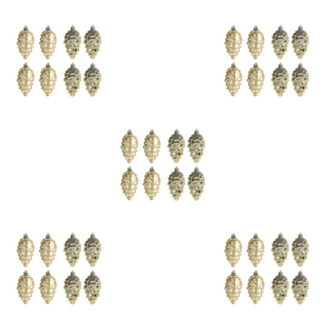Maytalsory 8pieces Plastic Pine Tree Hanging Conveniently Designed Decorations For Easy Gold 5Set