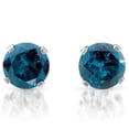 thumbnail image 1 of 1 ct Treated Blue Diamond Studs 14K White Gold, 1 of 1