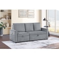thumbnail image 3 of CoSoTower 70"W Gray Corduroy Sofa with Pull-Out Chaise, Underseat Storage, Side Pocket, 3 of 9