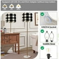 thumbnail image 3 of Lamp Shades Set of 2 Easy Assembly plaid Scottish white black cage Scottish cage check Drum Lampshades for Table Lamps Floor Lamps Pendant Light 13"x13"x10" Replacement Lamp Shade, 3 of 8