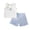 Light Blue, variant on VUHXZWAF Girls Summer Clothes Set Sleeveless Line Shirt and Ruffle Shorts Kids Outfits Size 9-12 Months