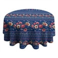 thumbnail image 4 of Pioneer Flower Round Tablecloth 60" X 60",Wrinkle Wipeable Table Cloth for Kitchen Dining Room Picnic Patio Party, 4 of 6