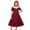 Wine, variant on FSYBOA Girls Summer Dresses Size 14T, Casual Short Sleeves Dance Mid Length Kids Party Dresses Pink