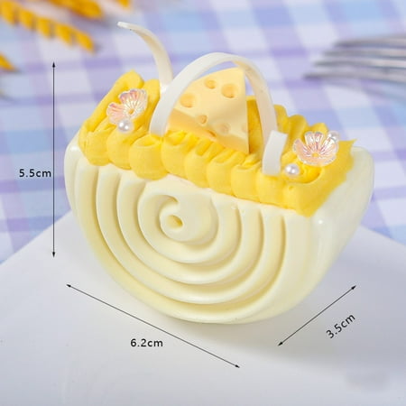

Girlsshop Sliced Cake Table Refrigerator Magnet Home Decoration Simulation Ornaments White