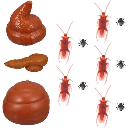 13pcs Funny Tricky Toys Realistic Fake Roach Poop Housefly Trick Props ...