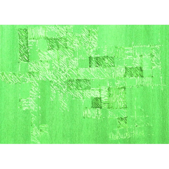 Ahgly Company Indoor Rectangle Abstract Green Contemporary Area Rugs, 8' x 10'