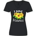 thumbnail image 3 of Inktastic I Love Hawaii Hibiscus Flowers Women's V-Neck T-Shirt, 3 of 5